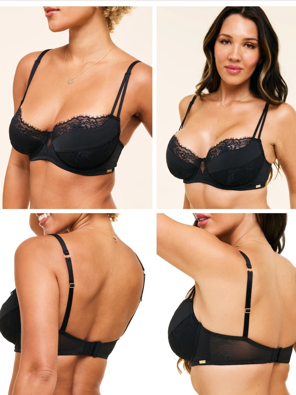 Adore Me Women Leigha Contour Balconette Bra Size 38C Black Lace Underwired New